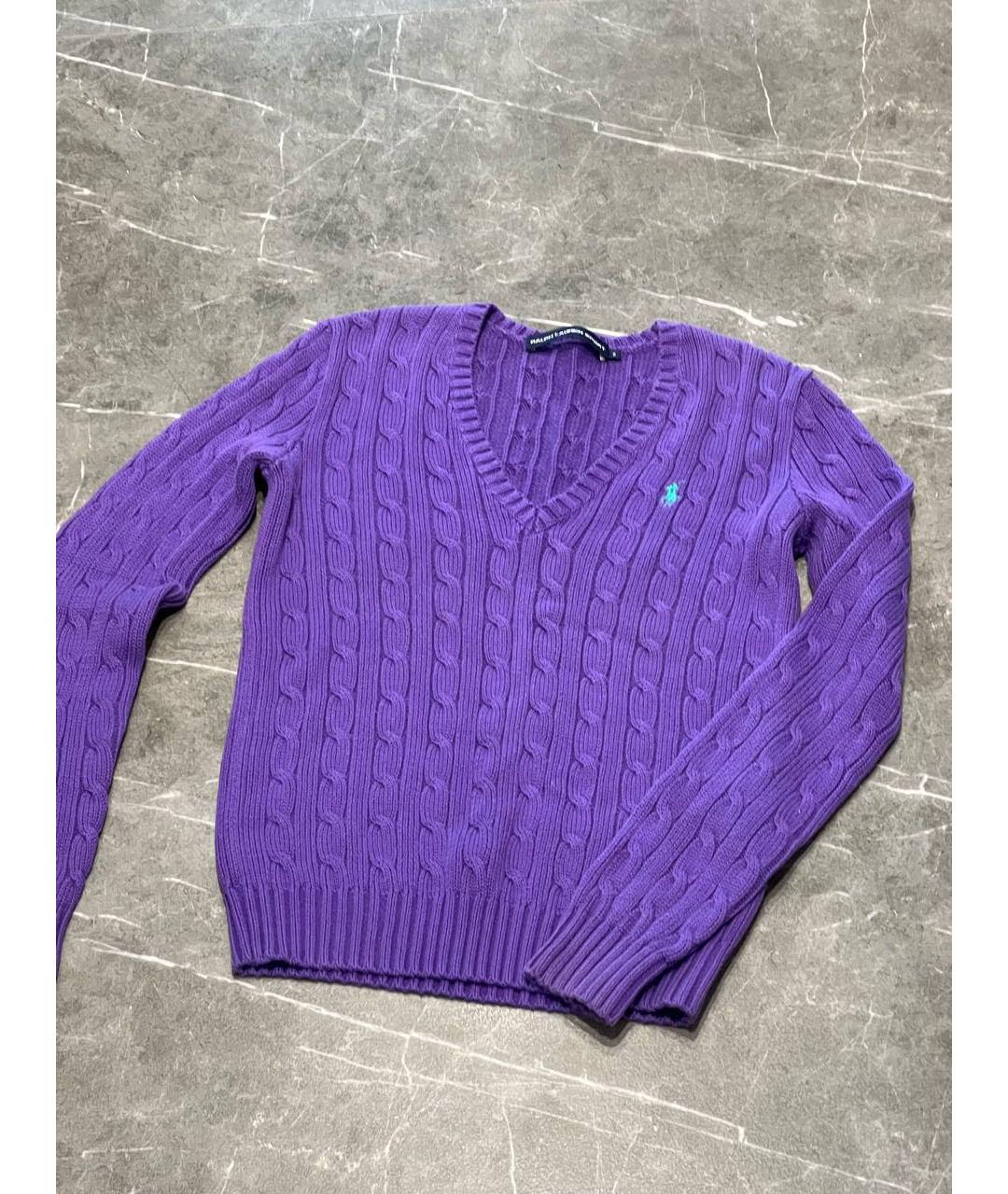 RALPH LAUREN Фиолетовый хлопковый джемпер / свитер, фото 5