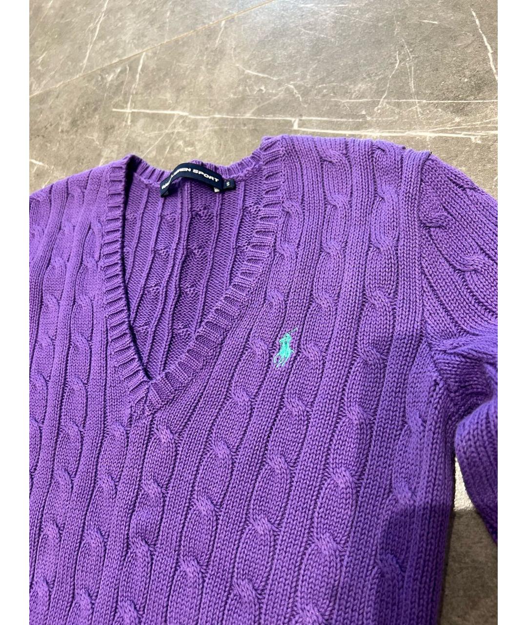 RALPH LAUREN Фиолетовый хлопковый джемпер / свитер, фото 4