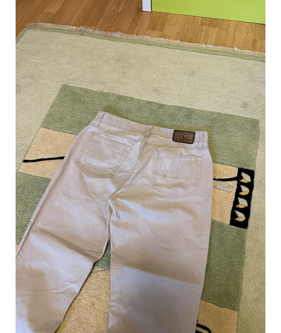 POLO RALPH LAUREN Бежевые хлопковые джинсы, фото 3