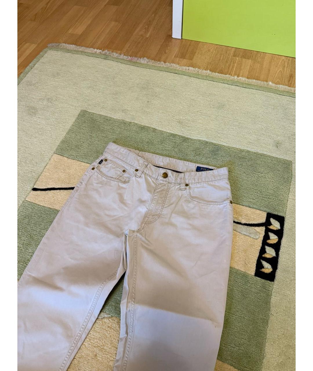 POLO RALPH LAUREN Бежевые хлопковые джинсы, фото 4