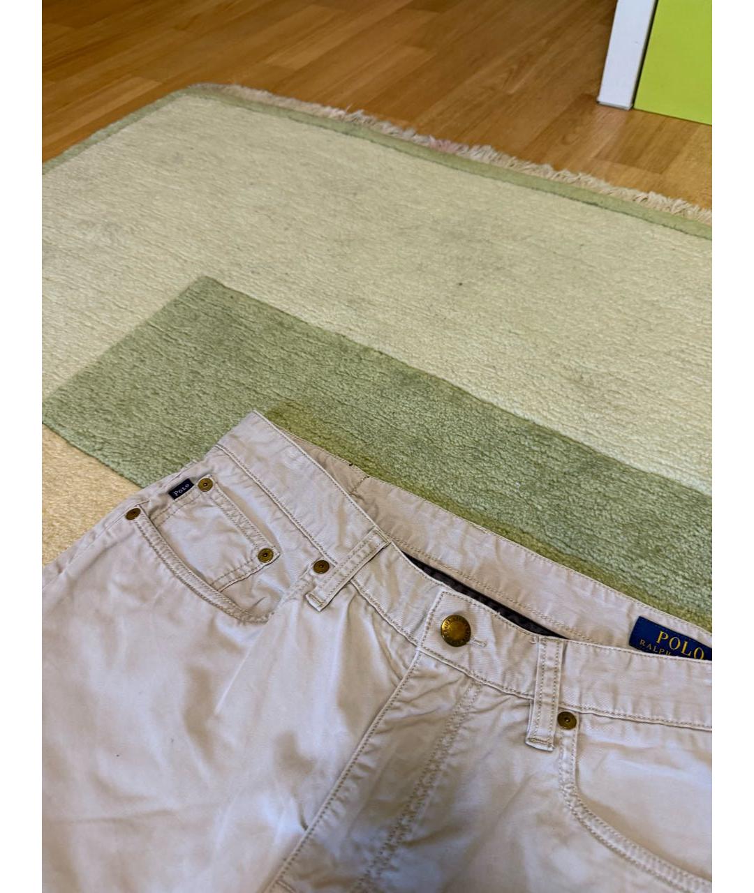 POLO RALPH LAUREN Бежевые хлопковые джинсы, фото 5