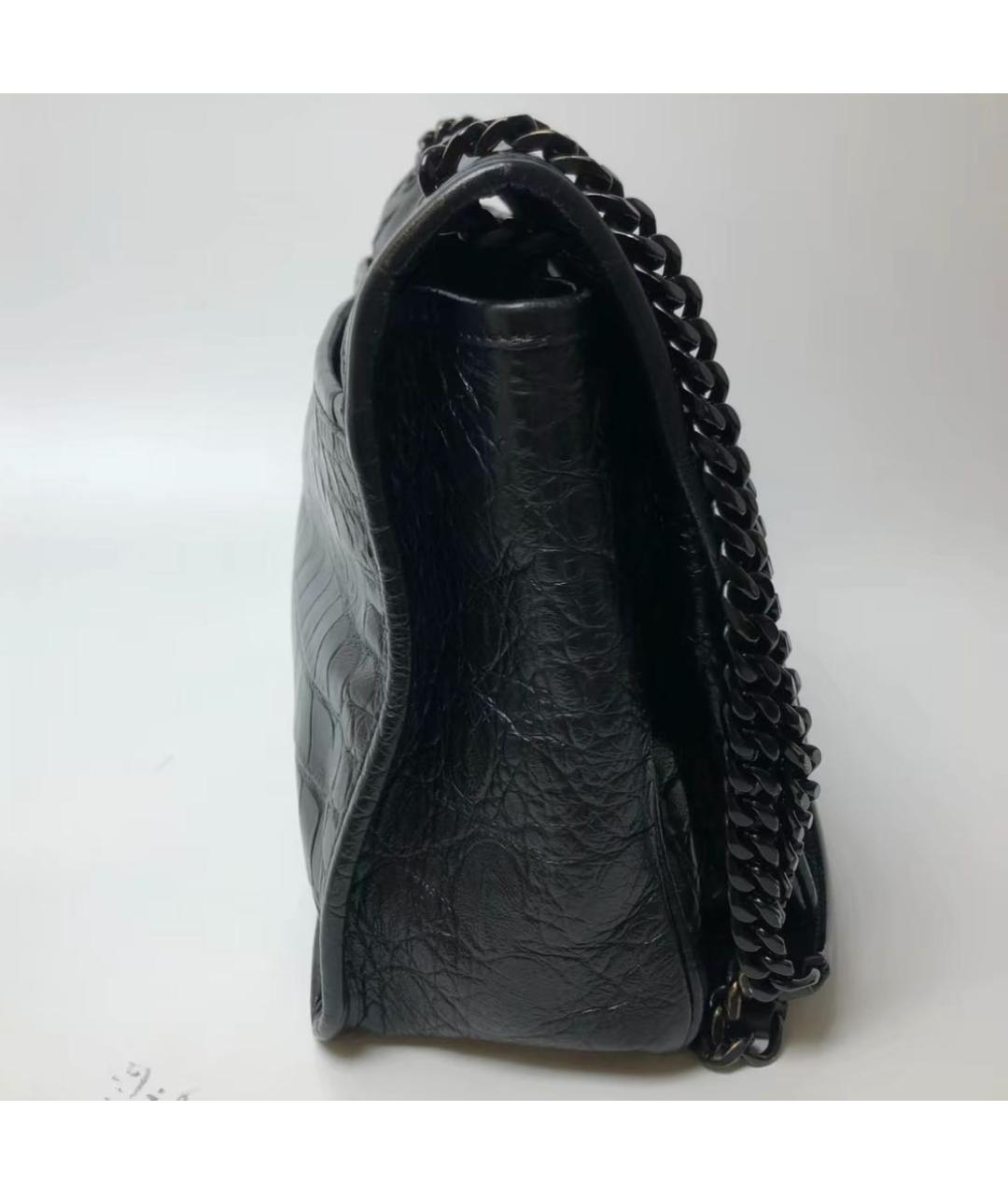 SAINT LAURENT Черная кожаная сумка через плечо, фото 8