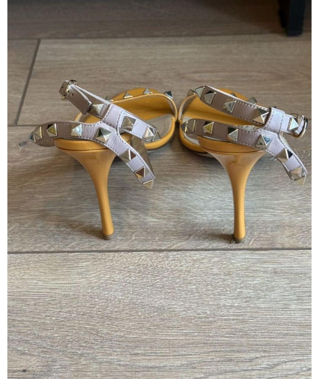 VALENTINO Оранжевые кожаные босоножки, фото 4