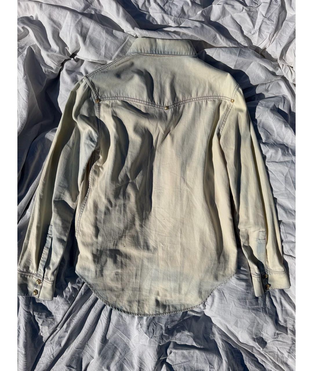 BALMAIN Голубая хлопковая рубашка, фото 2