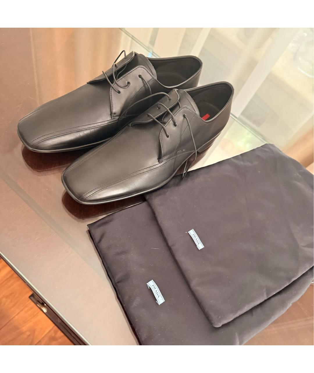 PRADA Черные кожаные туфли, фото 8