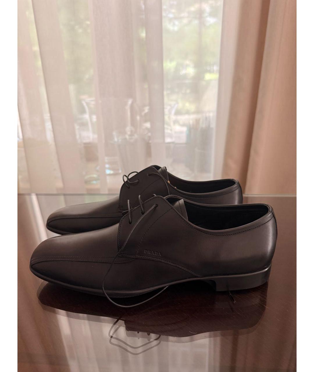 PRADA Черные кожаные туфли, фото 9