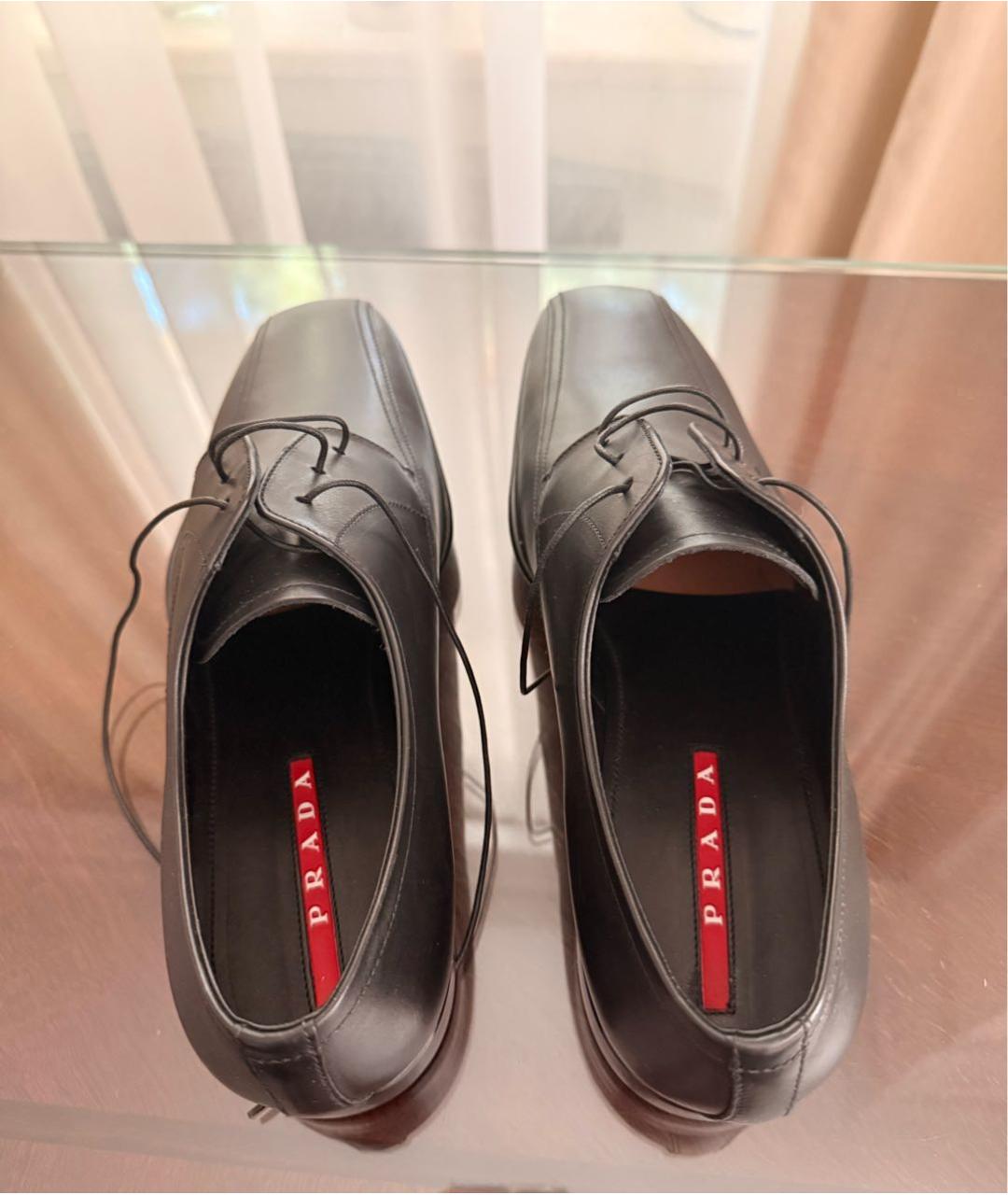 PRADA Черные кожаные туфли, фото 4