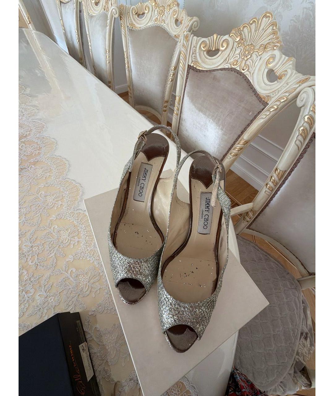 JIMMY CHOO Серебряные босоножки, фото 3