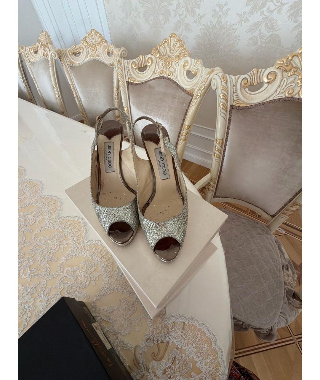 JIMMY CHOO Серебряные босоножки, фото 2