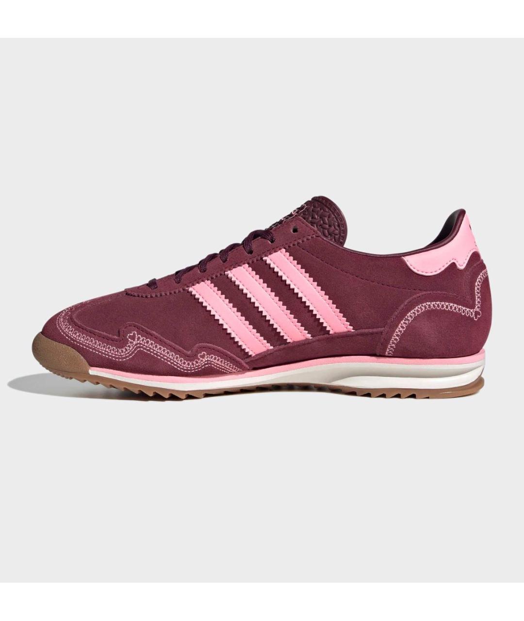 ADIDAS Бордовые замшевые кроссовки, фото 4