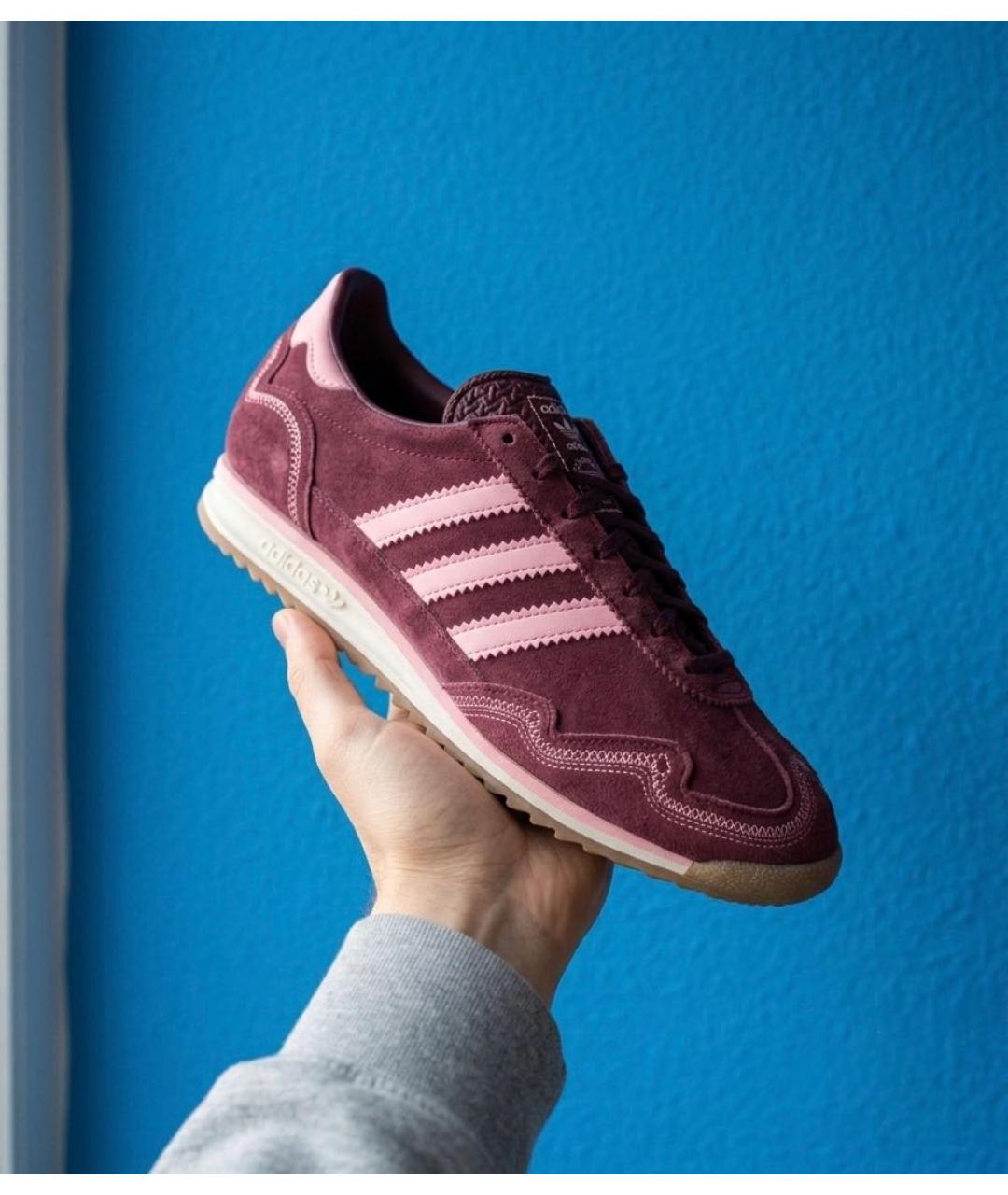 ADIDAS Бордовые замшевые кроссовки, фото 5