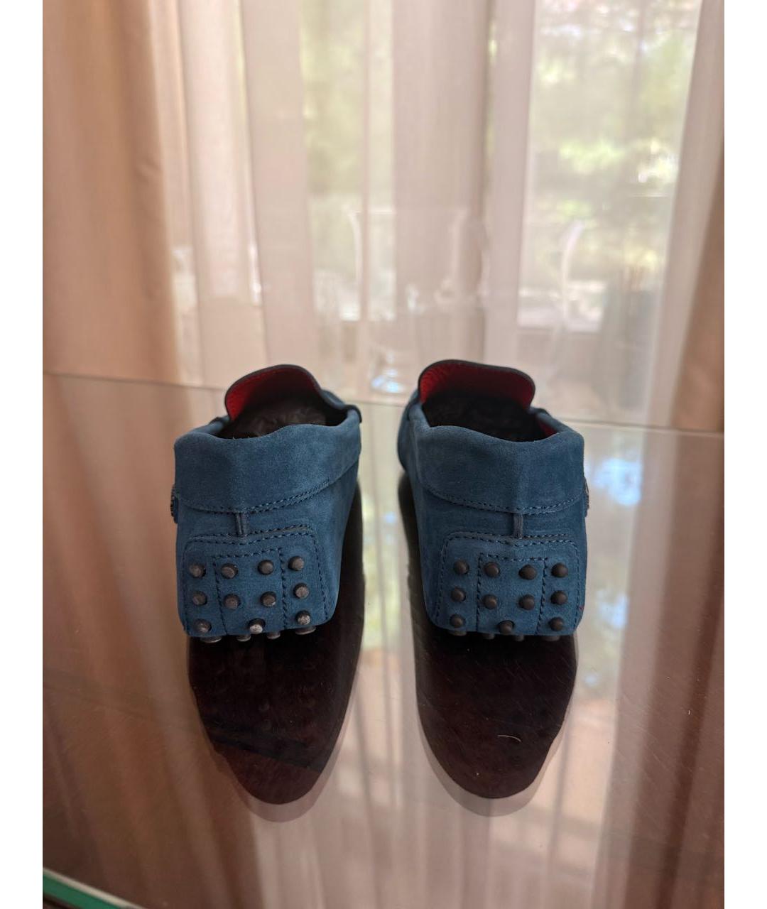TOD'S Синие замшевые мокасины, фото 4