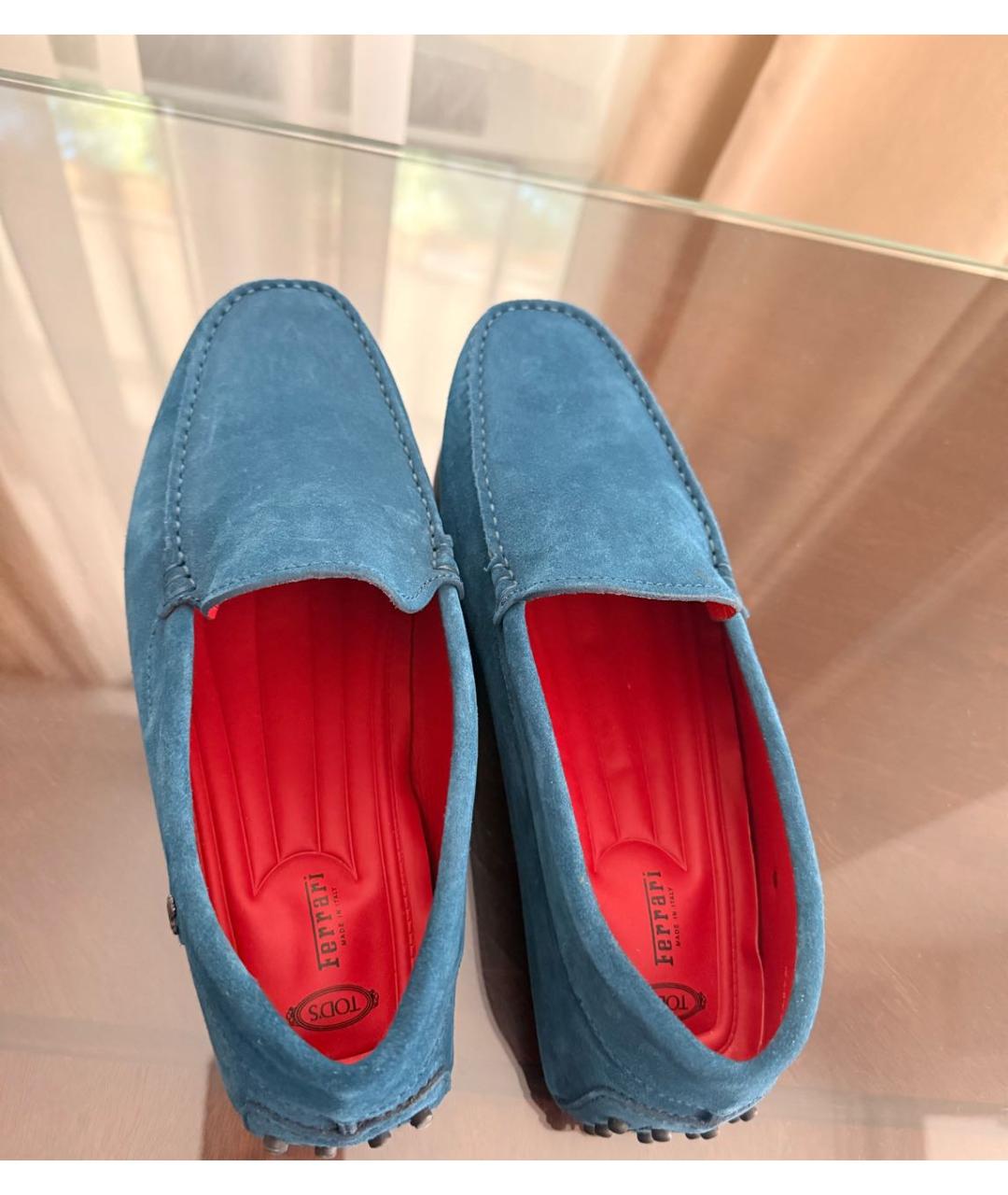 TOD'S Синие замшевые мокасины, фото 5