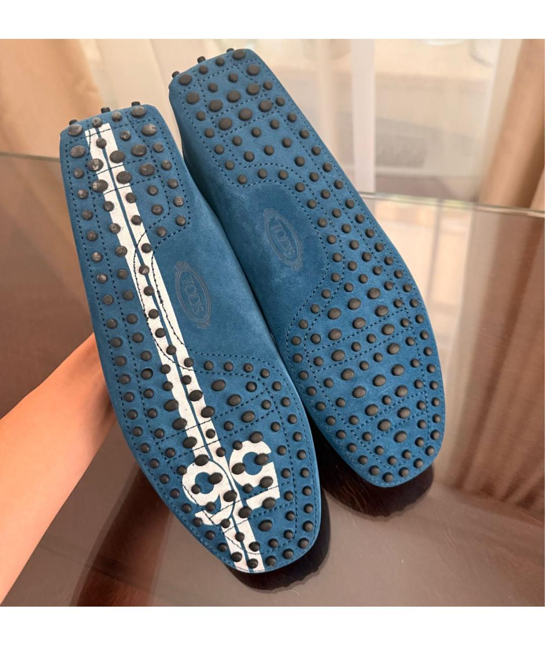 TOD'S Синие замшевые мокасины, фото 6