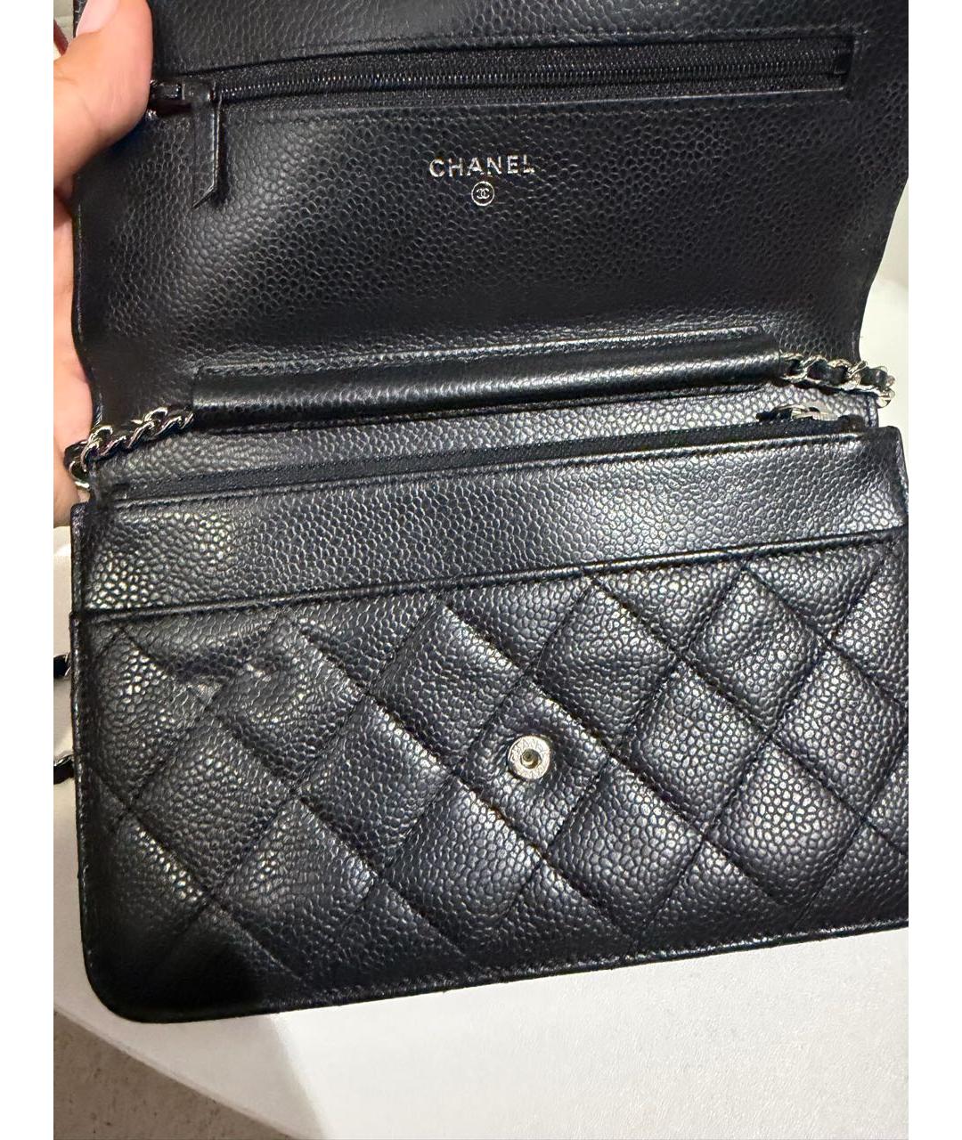 CHANEL Черная кожаная сумка через плечо, фото 3