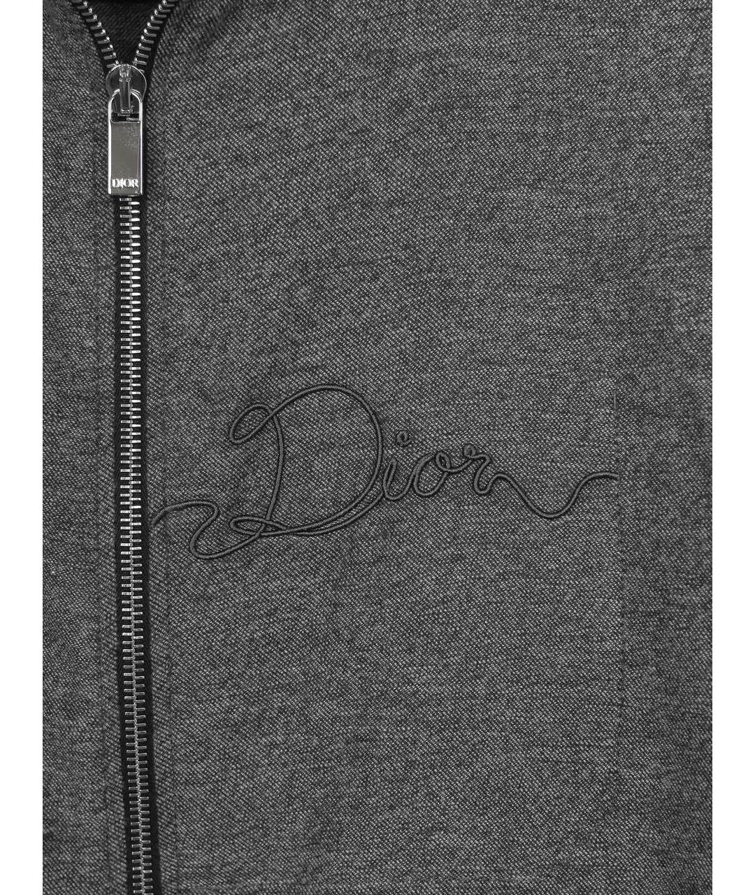 CHRISTIAN DIOR Серая хлопковая кэжуал рубашка, фото 6