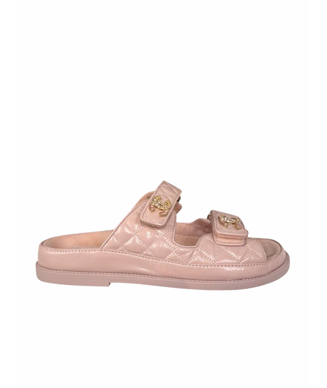 CHANEL Розовые сандалии из лакированной кожи, фото 1