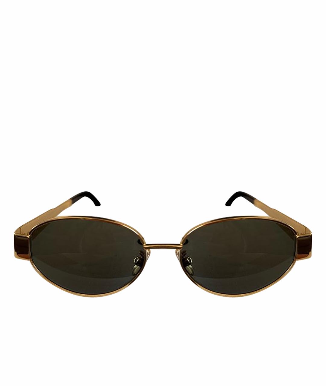 CELINE Золотые металлические солнцезащитные очки, фото 1