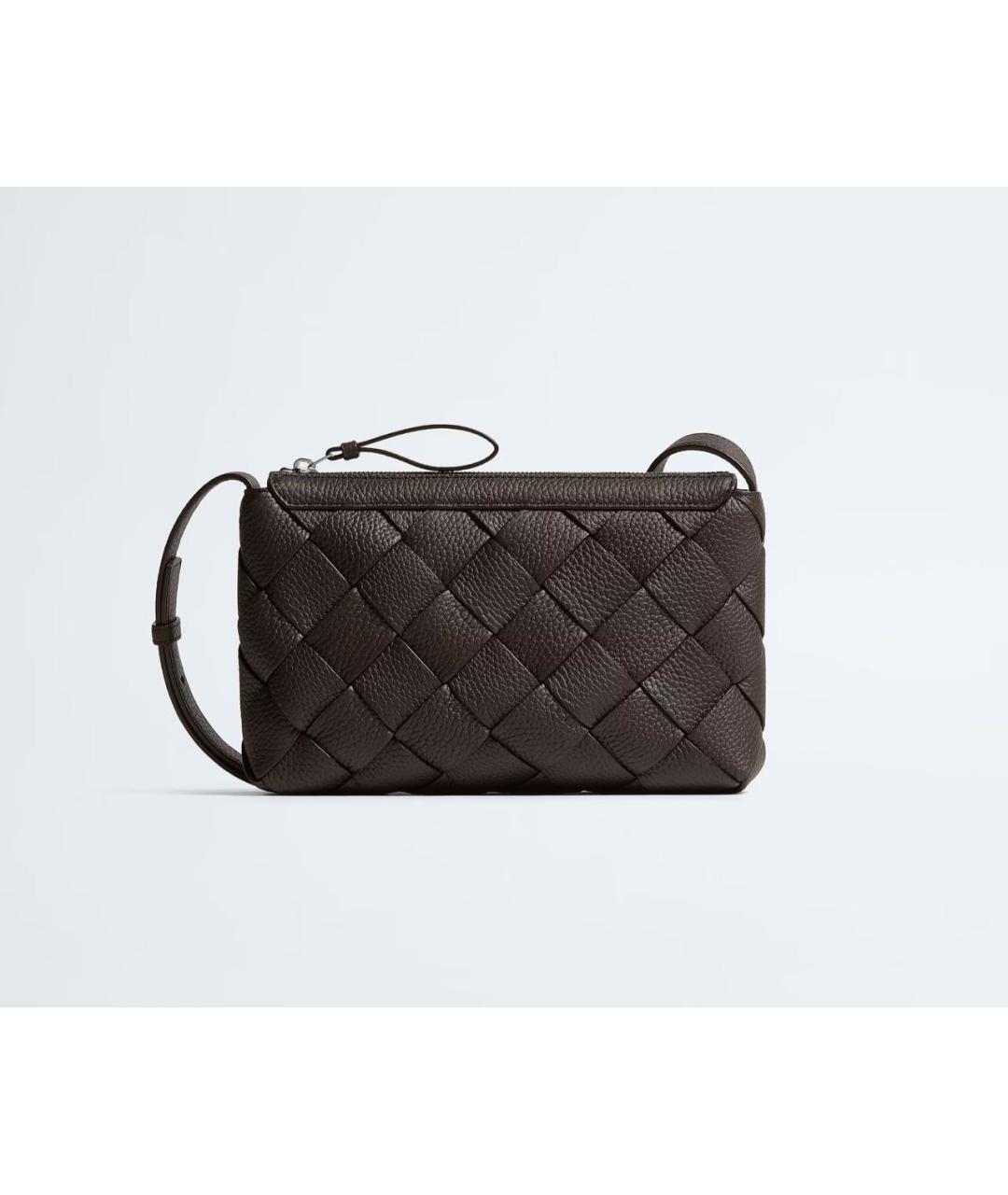 BOTTEGA VENETA Коричневая кожаная сумка на плечо, фото 9