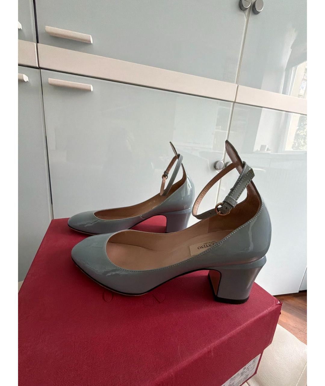 VALENTINO Голубые туфли из лакированной кожи, фото 5