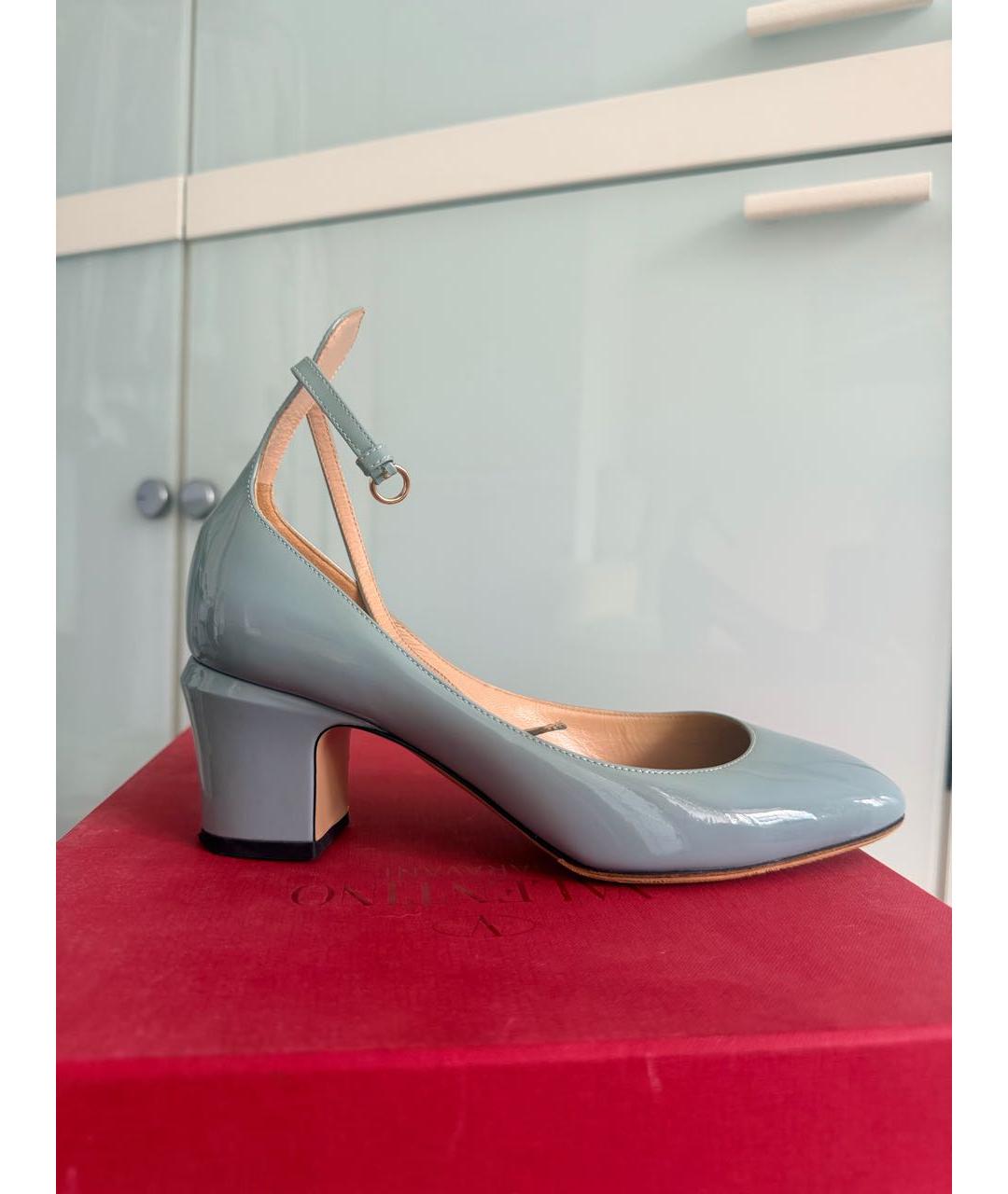 VALENTINO Голубые туфли из лакированной кожи, фото 9