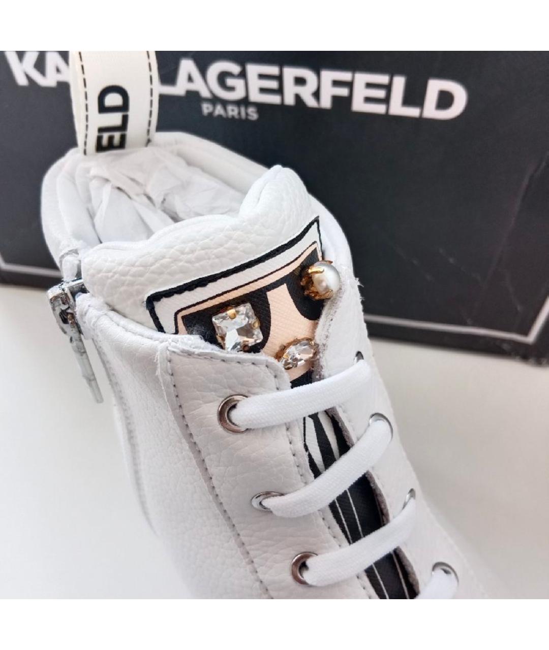 KARL LAGERFELD Белые кожаные кеды, фото 8