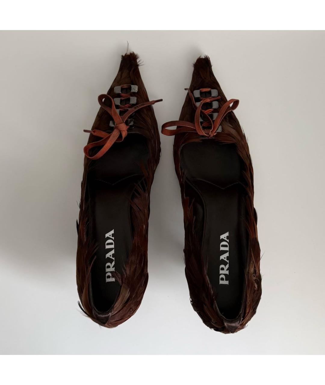 PRADA Коричневые туфли, фото 3