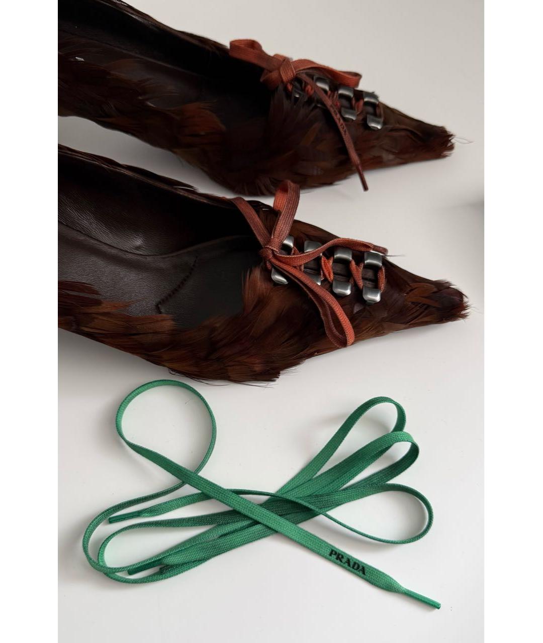 PRADA Коричневые туфли, фото 6