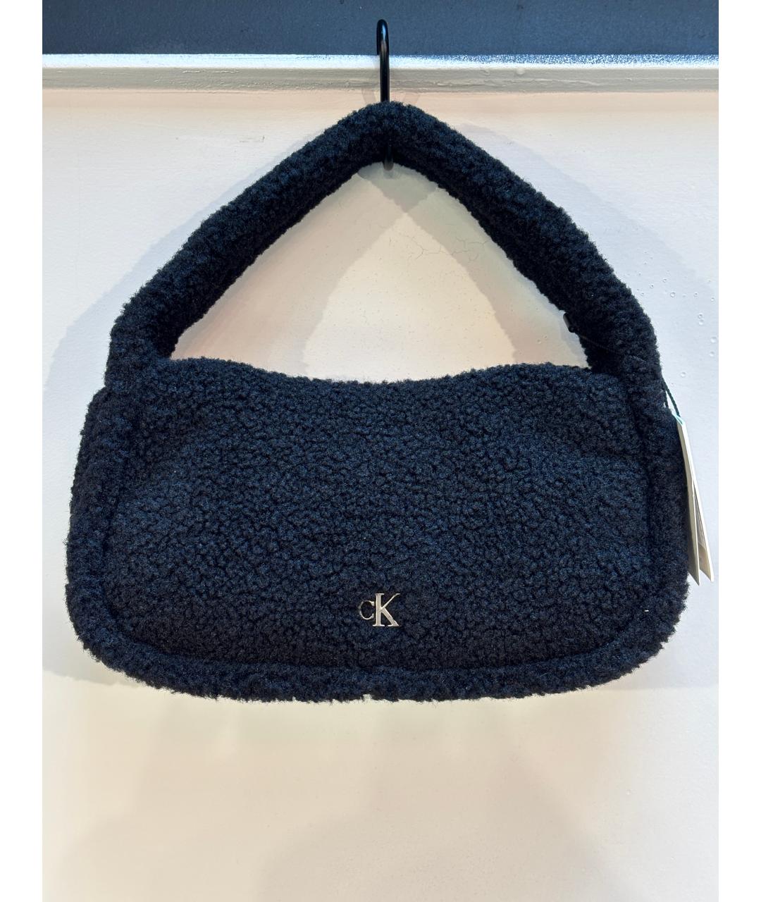 CALVIN KLEIN Черная синтетическая сумка с короткими ручками, фото 6
