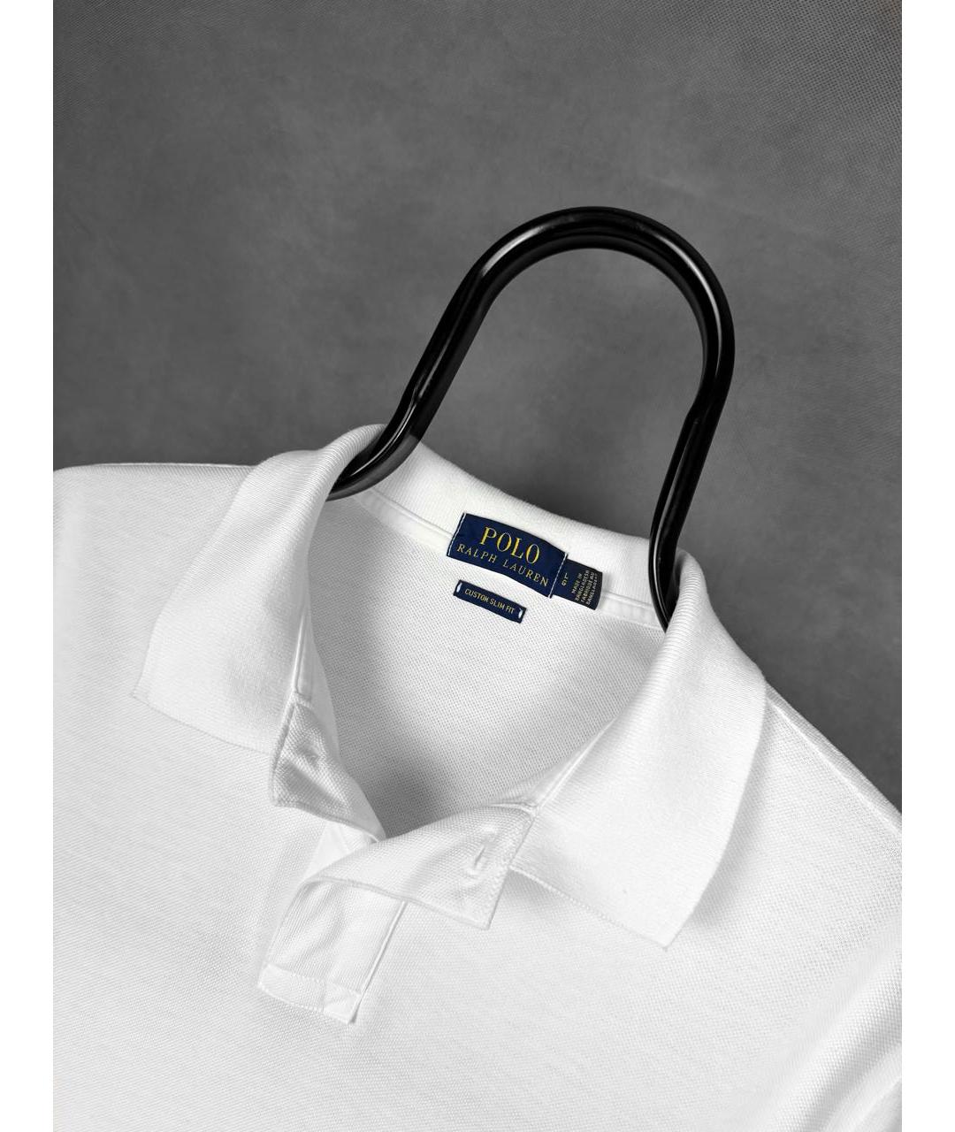 POLO RALPH LAUREN Белое хлопковое поло с коротким рукавом, фото 3