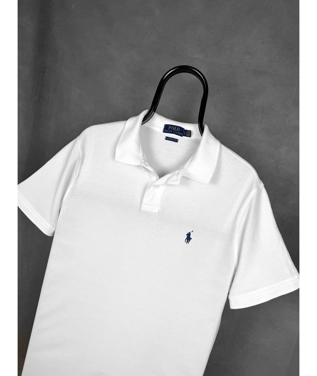 POLO RALPH LAUREN Белое хлопковое поло с коротким рукавом, фото 4