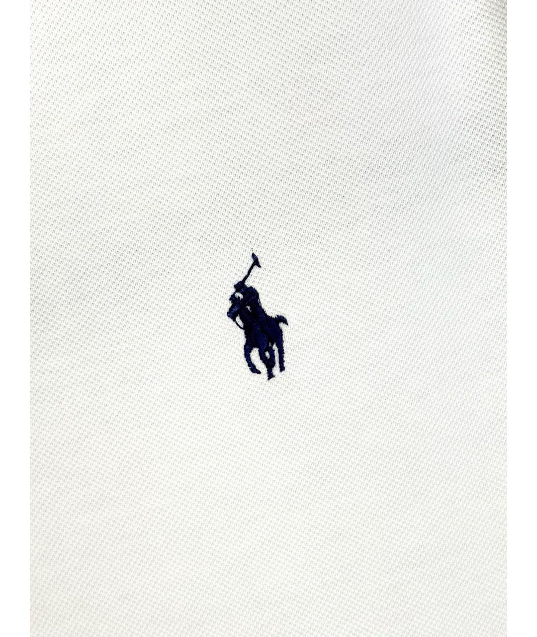 POLO RALPH LAUREN Белое хлопковое поло с коротким рукавом, фото 5