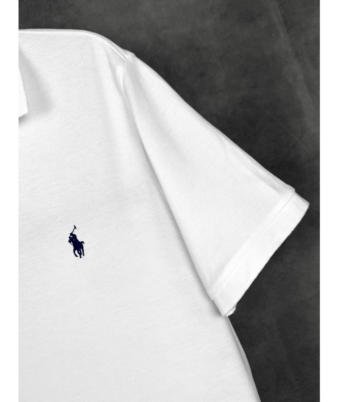 POLO RALPH LAUREN Белое хлопковое поло с коротким рукавом, фото 6