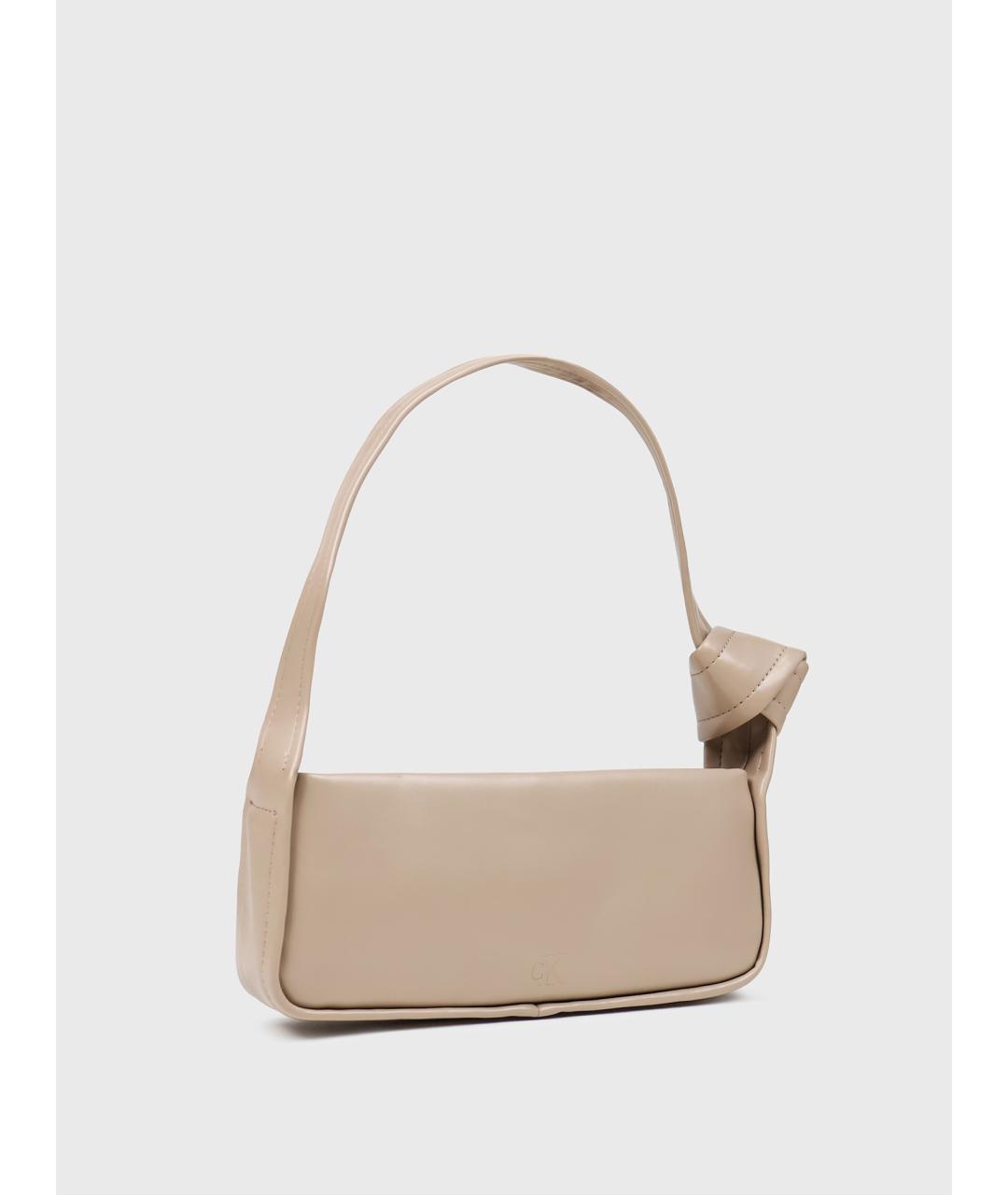 CALVIN KLEIN Бежевая сумка с короткими ручками из искусственной кожи, фото 2