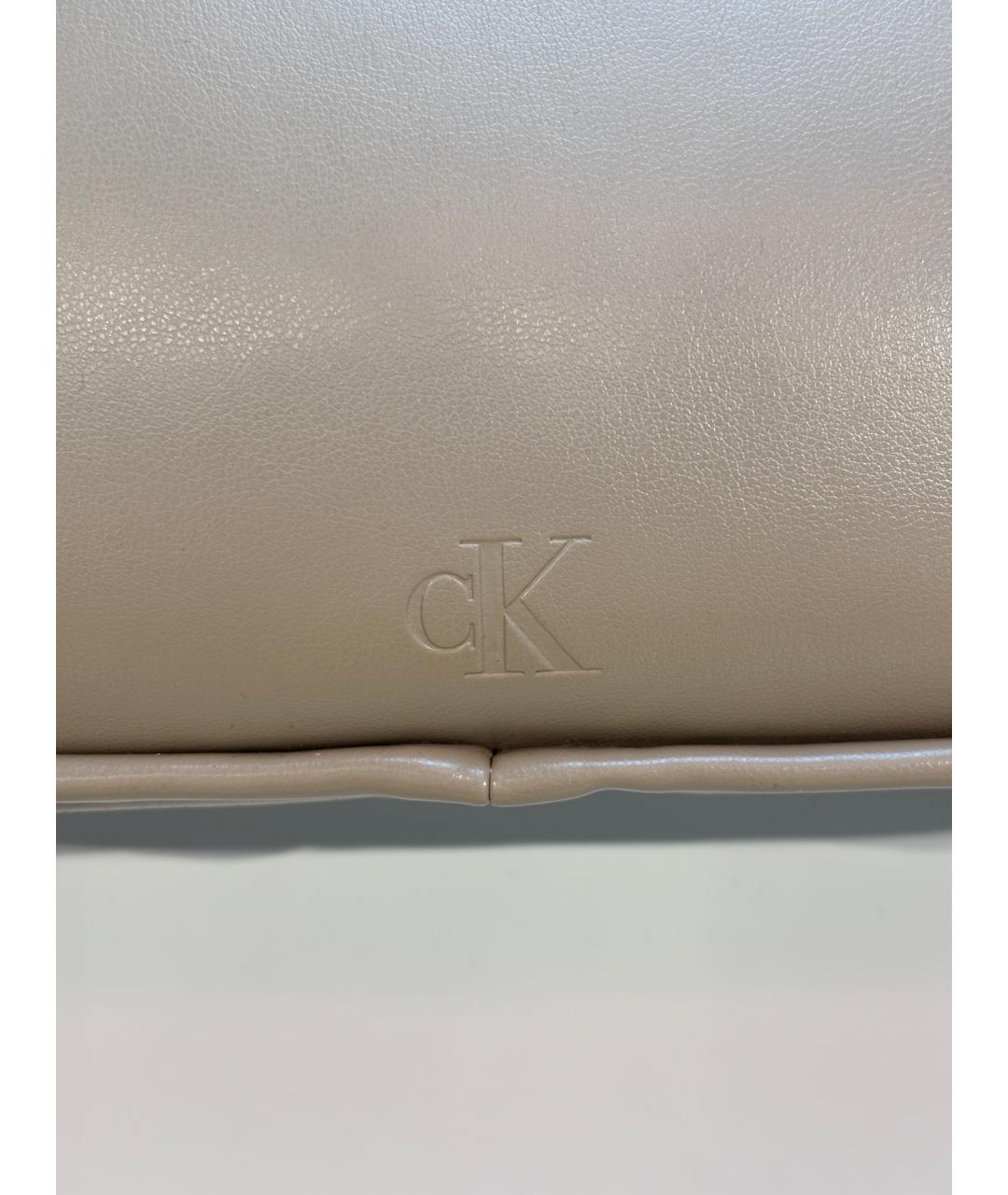 CALVIN KLEIN Бежевая сумка с короткими ручками из искусственной кожи, фото 6