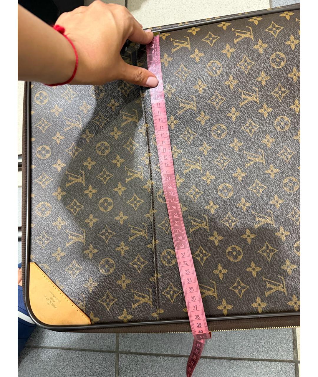 LOUIS VUITTON Коричневый чемодан из канвы, фото 7