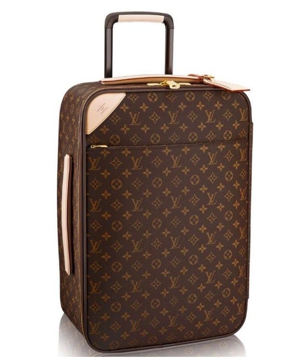 LOUIS VUITTON Коричневый чемодан из канвы, фото 9