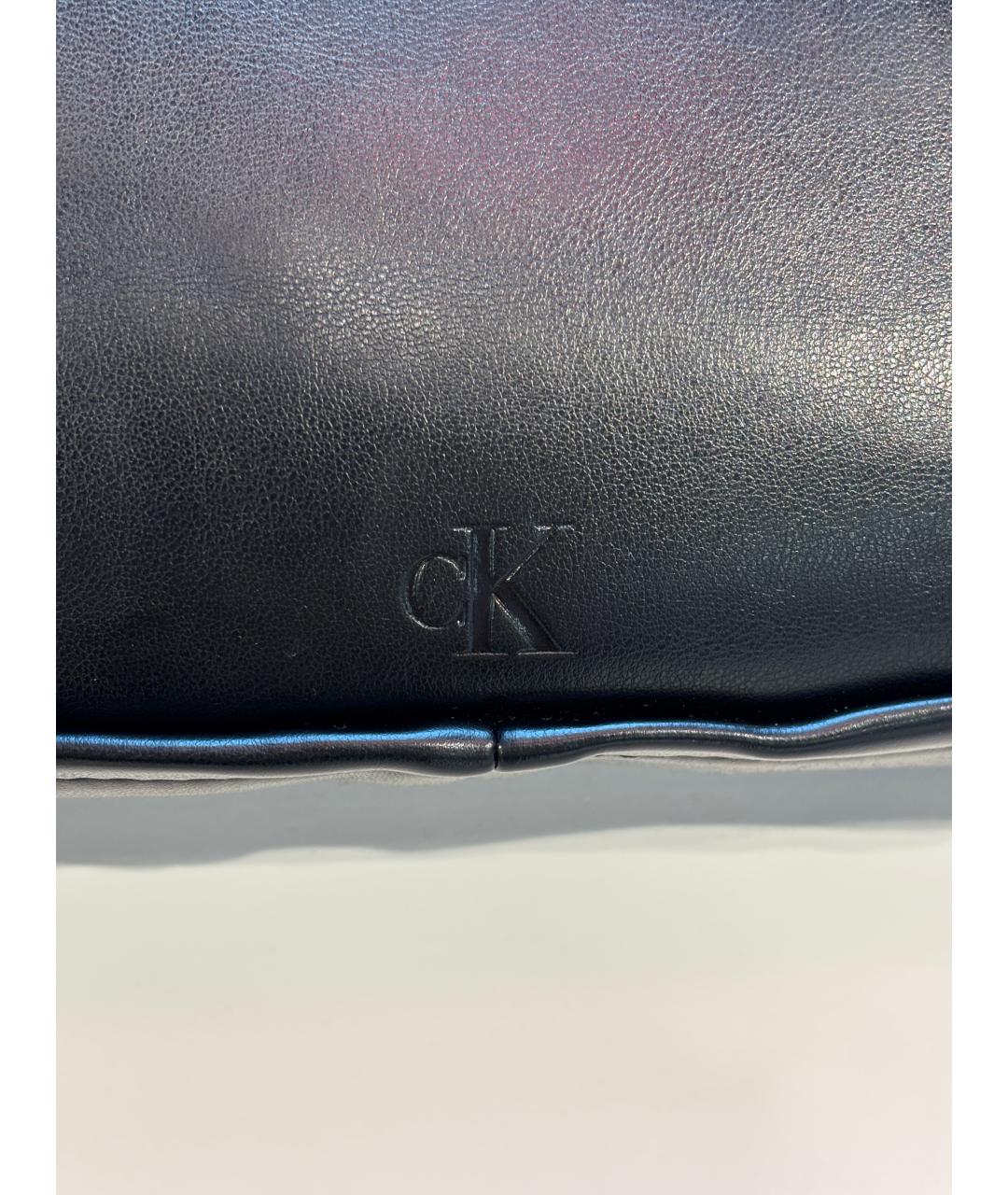 CALVIN KLEIN Черная сумка с короткими ручками из искусственной кожи, фото 6