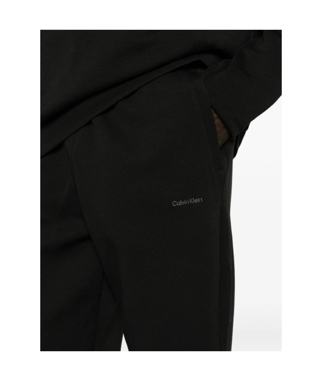 CALVIN KLEIN Черные полиэстеровые повседневные брюки, фото 4