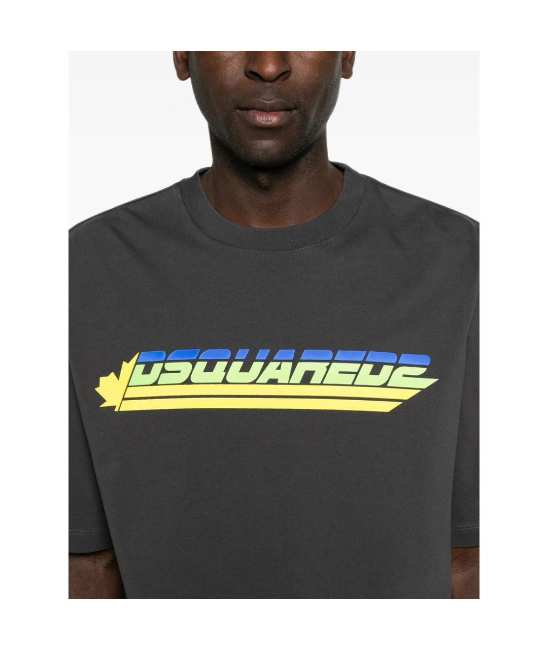 DSQUARED2 Серая хлопковая футболка, фото 2