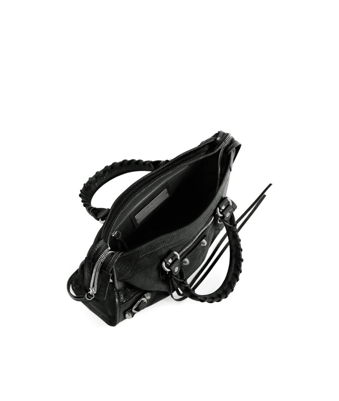 BALENCIAGA Черная кожаная сумка тоут, фото 3