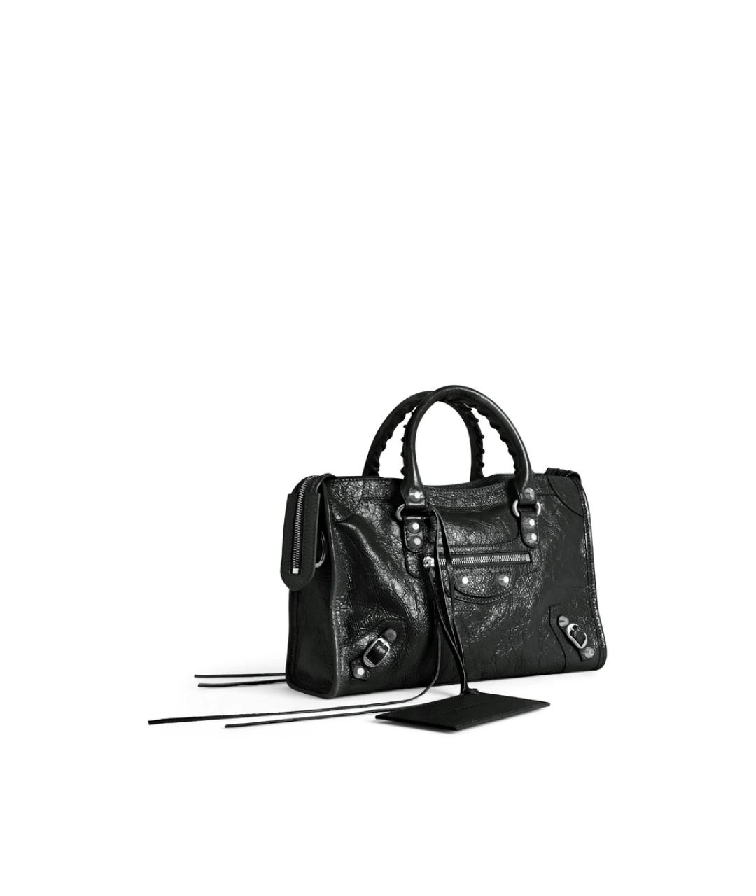 BALENCIAGA Черная кожаная сумка тоут, фото 4