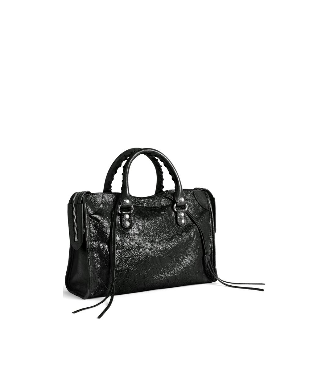 BALENCIAGA Черная кожаная сумка тоут, фото 5