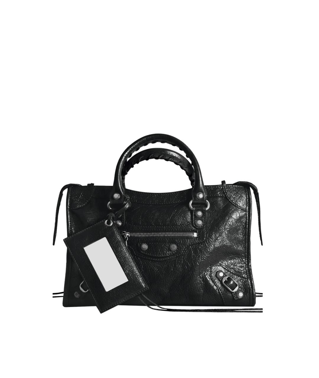 BALENCIAGA Черная кожаная сумка тоут, фото 1