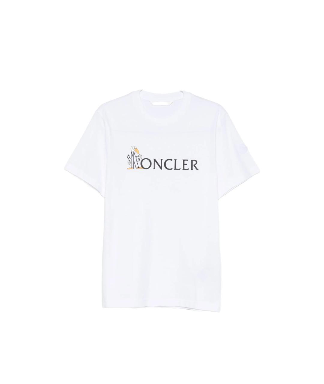 MONCLER Белая хлопковая футболка, фото 1