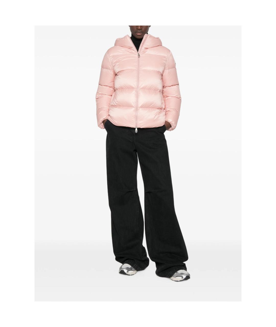 MONCLER Розовая полиамидовая куртка, фото 3