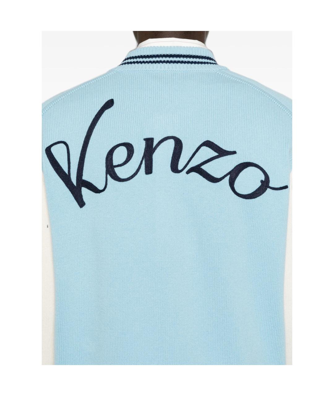 KENZO Синий шерстяной джемпер / свитер, фото 5