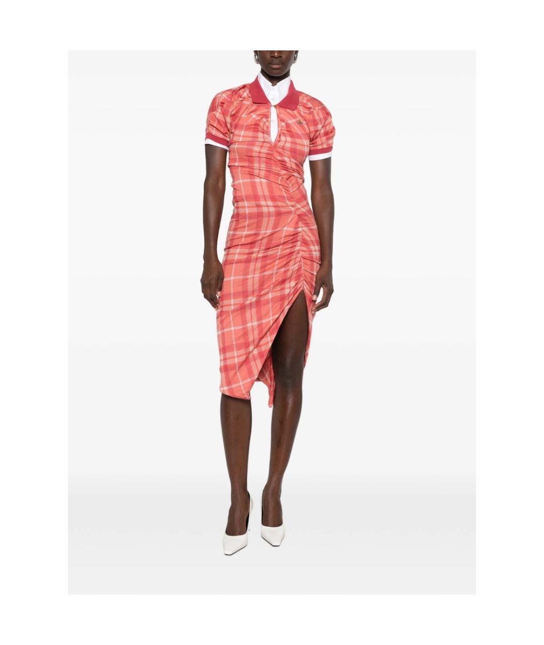 VIVIENNE WESTWOOD Красное хлопковое повседневное платье, фото 4