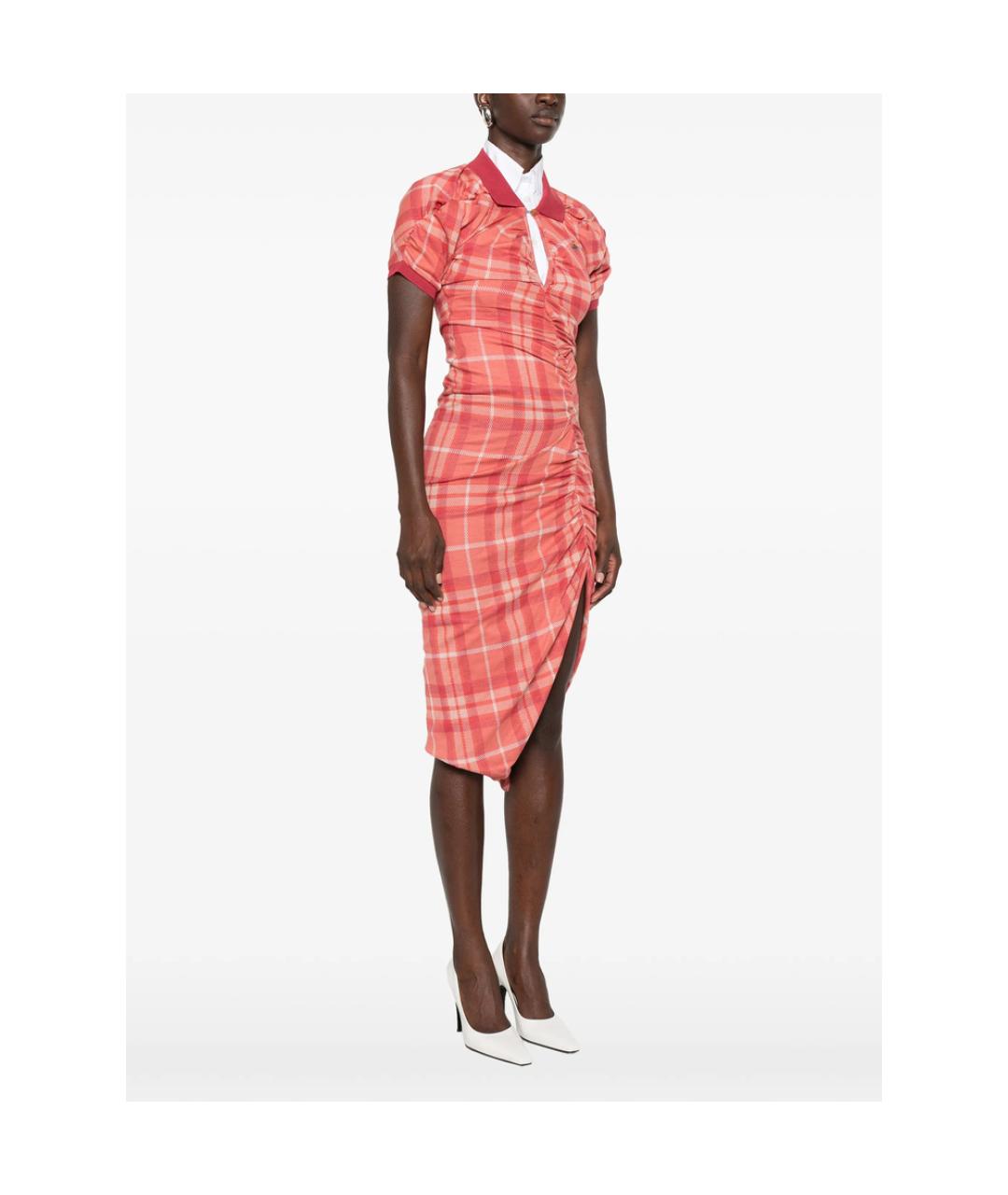 VIVIENNE WESTWOOD Красное хлопковое повседневное платье, фото 5