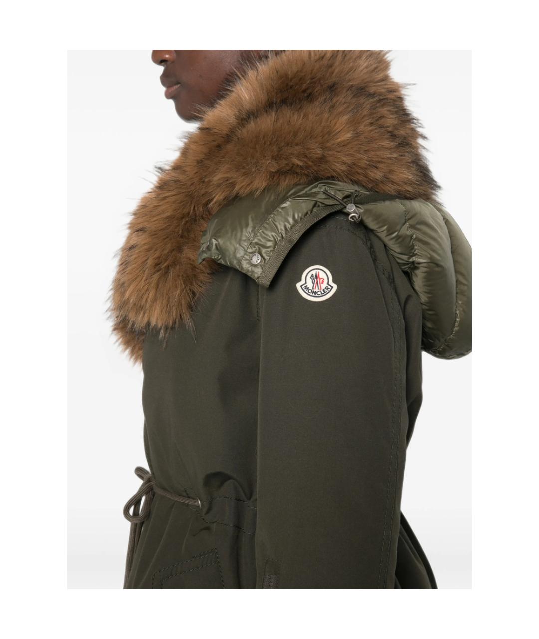 MONCLER Зеленая полиэстеровая парка, фото 5